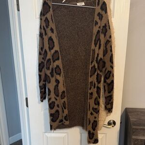 Umgee Brown Leopard Print Cardigan